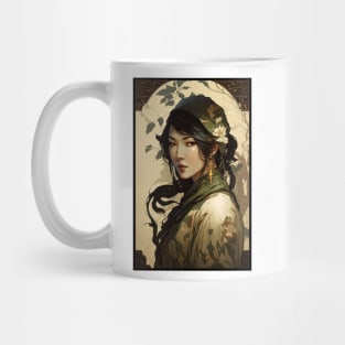 Chinese Lady with Green Hood Mug